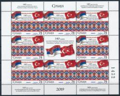 A Törökországgal fenntartott diplomáciai kapcsolatok 140. évfordulója kisív, 140 years of diplomatic relations with Turkey minisheet