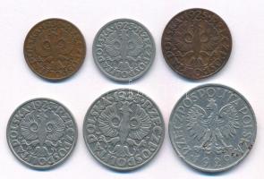 Lengyelország 1923-1936. 2gr-1Zl (6xklf) T:AU-VF patina, az egyiken ü.
Poland 1923-1936. 2 Grosze -...