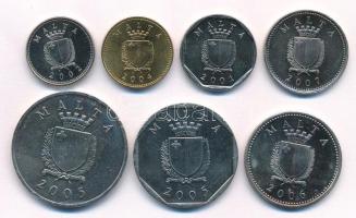 Málta 2001-2007. 1c-1L (7xklf) T:AU,XF patina, kis ph az egyiken
Malta 2001-2007. 1 Cent - 1 Lira (...