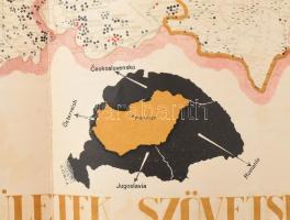 1910 Magyarország néprajzi térképe, szerk.: Dörre Jenő, Lux Ernő, 1:900 000, szakadásokkal, hátulján...