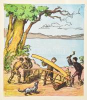 Mayne Reid, [Thomas]: A fiatal utazók. Átdolgozta: Kürthy Emil. Jeges Ernő rajzaival. Bp., [1928], R...