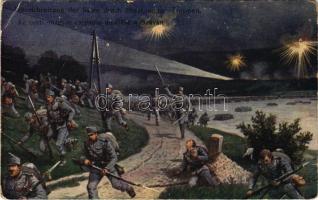 1914 Überschreitung der Sawe durch österr.-ungar. Truppen / Az osztrák-magyar csapatok átkelése a Száván / WWI Austro-Hungarian K.u.K. military art postcard. B.K.W.I. 259-27. (EK)