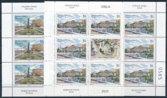 Szerb városok kisív sor, Serbian cities minisheet set