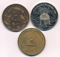 1996. A Honfoglalás emlékére / Honteremtő hadjáratok aranyozott fém, ezüstözött fém és bronz emlékérem (42,5mm) T:UNC,AU (eredetileg PP)