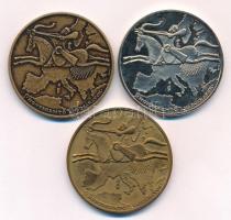 1996. "A Honfoglalás emlékére / Honteremtő hadjáratok" aranyozott fém, ezüstözött fém és b...