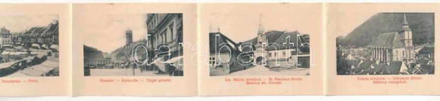 Brassó, Kronstadt, Brasov; Csigahegy cementgyár. Ciurcu 865. leporellolap belül Román gimnázium, pia...