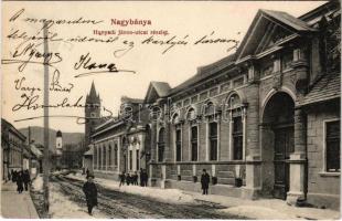 Nagybánya, Baia Mare; Hunyadi János utca télen. Frankovits A. kiadása / street in winter (Rb)