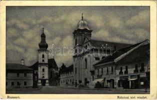 1941 Rozsnyó, Roznava; Rákóczi téri részlet, Schnitzer, Hangya szövetkezet üzlete. Temesi András kantinos kiadása / square, cooperative shop (EK)