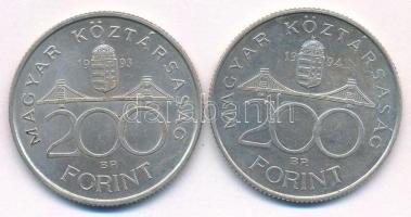 1993. 200Ft Ag "MNB" + 1994. 200Ft Ag "Deák" T:AU.XF kis karc
Adamo F13, F13.1