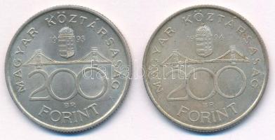 1993. 200Ft Ag "MNB" + 1994. 200Ft Ag "Deák" T:AU.XF patina, kis karc
Adamo F13...