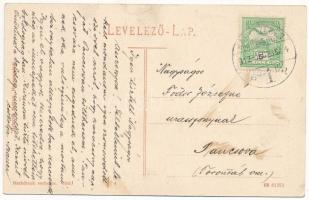 1912 Nagyszeben, Hermannstadt, Sibiu; Ratturm, Fröhliche Weihnachten! / Városház torony, Eduard Elia...