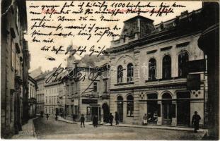 1913 Sopron, Szent György utca, Derencser József üzlete. Piri Dániel kiadása (r)