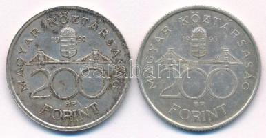 1992-1993. 200Ft Ag "MNB" (2xklf) T:AU,XF patina
Adamo F13