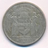 1930. 5P Ag "Horthy jobbra" T:F karcok, patina
Adamo P8