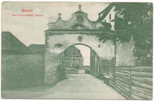 1912 Alvinc, Vintu de Jos; Martinuzzi kastély kapuja. Simon Gerson kiadása / castle gate (ázott / wet damage)