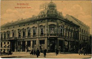 1908 Miskolc, Széchenyi utca, gyógyszertár, Magyar Bazár, Barta Adolf, Székely Lajos, Reiner Dávid üzlete, piac. W.L. 1056. (Rb)