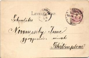 1898 (Vorläufer) Miskolc, Minoriták temploma, Városi bérház, görög (ortodox) templom, Erzsébet fürdő...