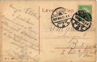 1908 Miskolc, Nemzeti színház, Szabó Béla-féle drogéria (gyógyszertár), üzletek. W.L. 1085. (EK)