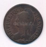 Franciaország 1799-1800. LAN 8/W 5c bronz T:F France 1799-1800. LAN 8/W 5 Centimes bronze C:F Krause KM#640.11