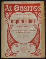 Kálmán Imre: Az obsitos 3 felvonásos színjáték nagyalakú 1. kottásfüzete a Rózsavölgyi és Társa kiadásában, Budapest