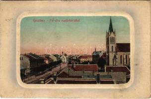 1915 Keszthely, Fő utca madártávlatból. Gál Testvérek kiadása + K.u.K. NOT-RESERVESPITAL in KESZTHELY (fl)