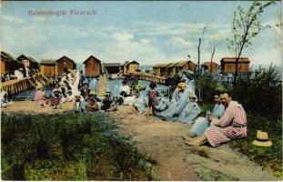 1914 Balatonboglár, Fürdőzők, strand (r)
