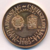 Blaskó János (1945-) 1985. Magyarország - Csehszlovákia Államközi Bélyegkiállítás / Salgótarján Cu emlékérem (42,5mm) T:AU karc, ph
