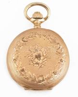 Braunswetter János, Szeged 14k arany (Au) női zsebóra. Díszített tok, porvédőn jelzett, Hibátlan szá...