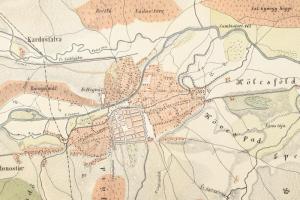1870 Kolozsvár környékének térképe, rajzolta: Tompa János, M. K. Államnyomda Buda, 59×76 cm