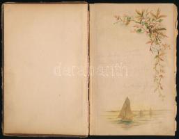 1892-1894 Izraelita vallású fiatal emlékkönyve, magyar és német nyelvű bejegyzésekkel, aláírásokkal ...