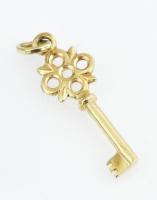 Arany (Au) 14K kulcs függő, jelzett, h: 3 cm, nettó: 1,4 g