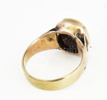 14k arany (Au) pecsétgyűrű fekete kővel, br 7,92 g Kő kicsit ferde, j,n m:63