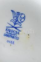 Kalocsai 9 darab porcelán tárgy, kancsó, hamuzó, kínáló, tárolóedények, jelzéssel, kopással, fedélhi...