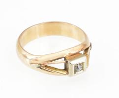 14k arany (Au) gyűrű gyémánttal, Jelzett br 5,45 g m: 58 cm