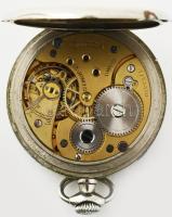 Omega zsebóra, másodpercmutatós, fém tokkal (kis oxidációval), kijáró koronával, javításra szorul, d...