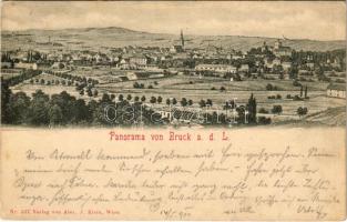 1900 Királyhida, Bruckújfalu Tábor, Brucker Lager, Bruckneudorf; látkép Lajtabruck felől / general view from Bruck an der Leitha (EK)