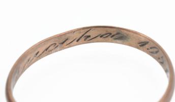 9k arany (Au) jegygyűrű pár Jelzett, gravírozott m:54, 58; 2,61 g