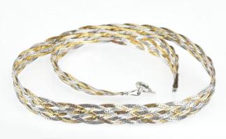 Ezüst (Ag) hatszálas fonott kígyó nyaklánc, jelzett, h: 45 cm, nettó: 19,8 g