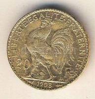 Franciaország/Modern Köztársaság 1908A 20Fr Au 6,45g T:2