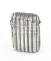 Antik kis gyufatartó, ezüstözött alpakka, m: 3,5 cm