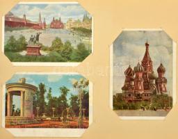 Főleg MODERN képeslap gyűjtemény 3 vázlatfüzetben és 2 hosszú dobozban. Érdekes, vegyes anyag, főleg...