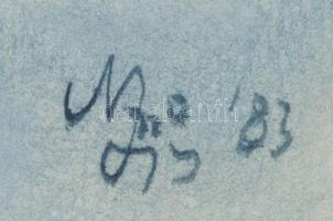 Nagy Lajos (1956-): Halfogás. Akvarell, papír, jelzett. 3x24 cm