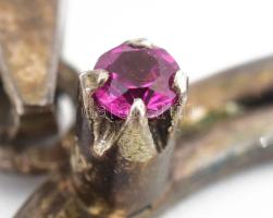 Ezüst (Ag) medál szintetikus rubinnal 3,21 g d: 35 mm, jelzett