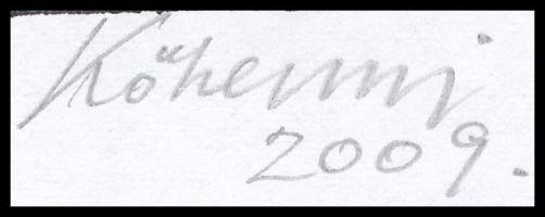 Kőhegyi Gyula (1933- ): Van Gogh önarcképe. Linómetszet, papír. Jelzett. 15x11 cm