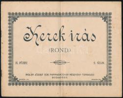 Kerek írás (Rond.) 2 db író gyakorló füzet Rigler József nyomtatványa, enyhén foltos