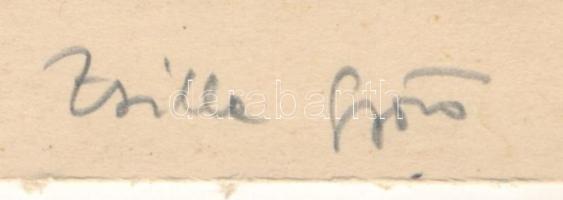 Zsille Győző (1925-2003): Napos ablak. Színes linómetszet, papír, jelzett, foltos, 34x25 cm