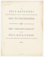 1937, A Pécs-Bátaszéki Helyiérdekű vasút részvénytársaság XXIV. évi üzletjelentése Magyar-Német nyelven.