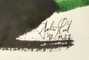 Szalay Pál (1953-2015): Szürrealista figura, 1998. Akvarell, papír. Jelezve jobbra lent. 49,5x34,5 c...