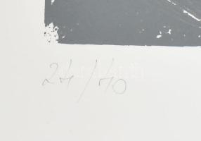 Frank Magda (1914-1997): Kompozíció. Szitanyomat, papír, jelzett, számozott (24/40), 40x26 cm