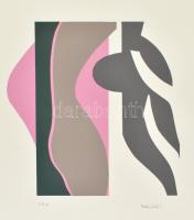 Halász Szabó Sándor (1920-1997): Hommage á Matisse. Szitanyomat, papír, jelzett, művészpéldány E.A.ex. jelzéssel, 29x29 cm